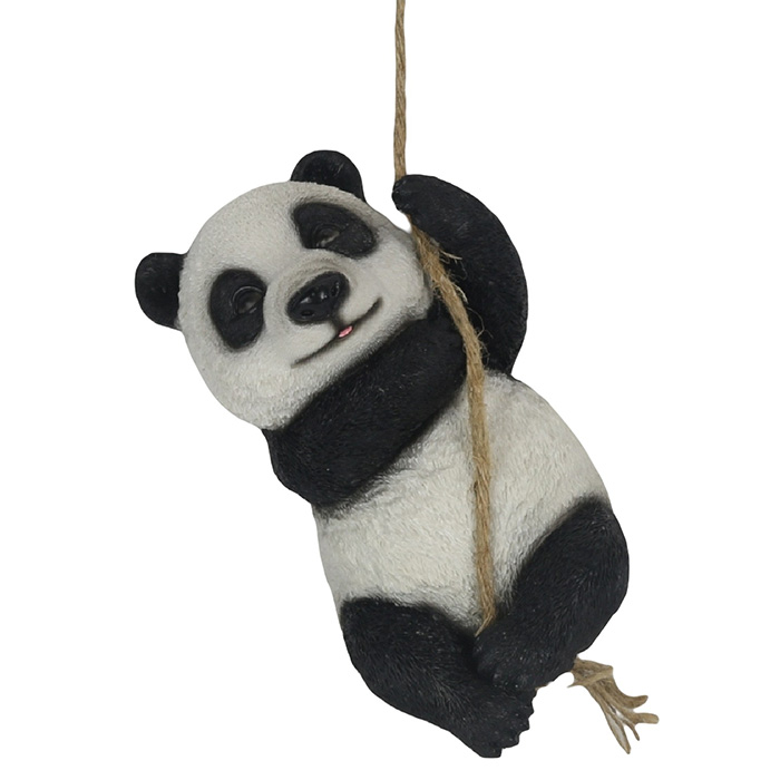 Resin Climbing Panda On Rope - Click Image to Close